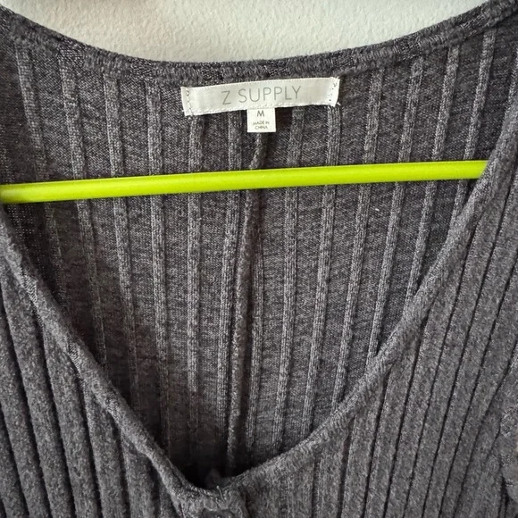 Z Supply Charcoal Ribbed Jumpsuit - Picture 5 of 7